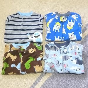 Carter's microfleece footies 4pcs (12m)